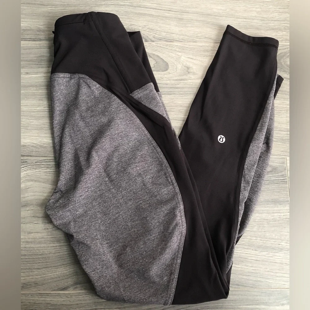 lululemon Athletica Train Times 7/8 Black and Gray Leggings 25” - Picture 4 of 7